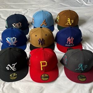 New Era Multicolor Baseball Caps Collection size 7 1/2 Lot